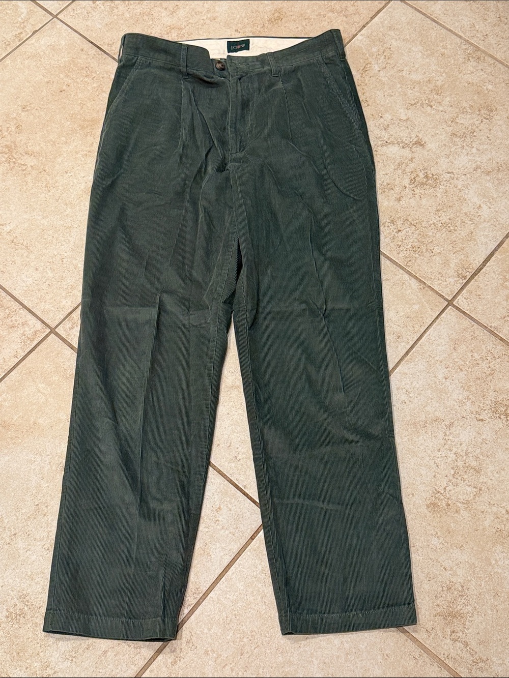 J. Crew 31 x 30 - Men's Dark Green Corduroy Pants
